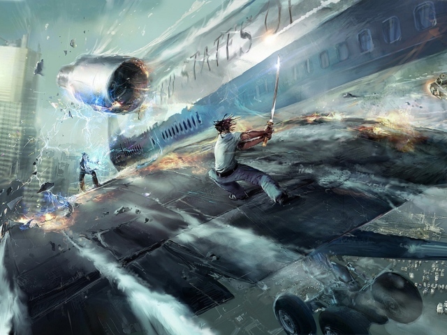 Схватка на крыле самолета