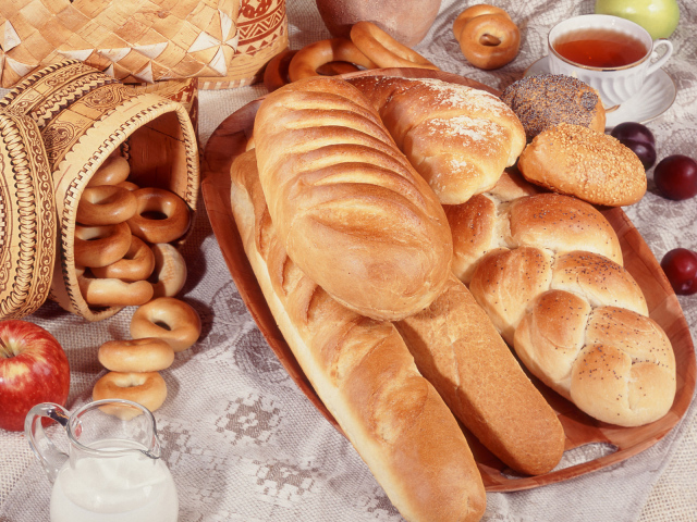 Белый хлеб и Французские булочки