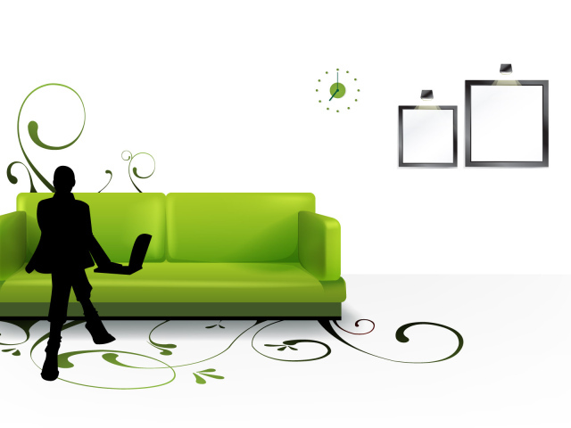 Зеленый диван