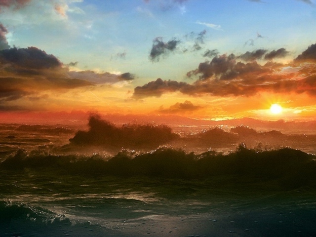 Закат на море