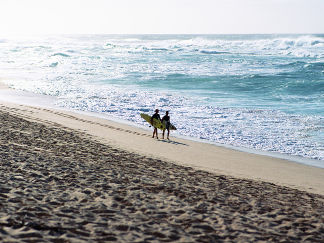 Серферы на пляже