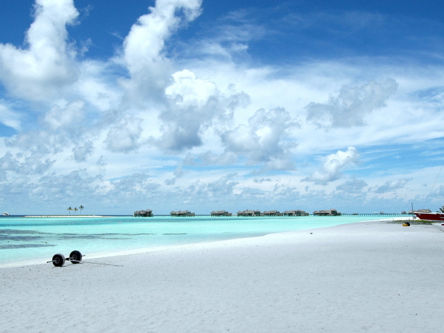 Голубой пляж Мальдивских островов