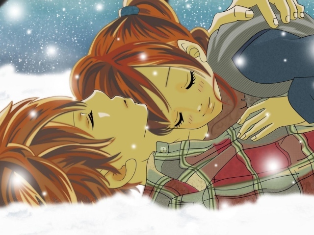 Влюбленные на снегу