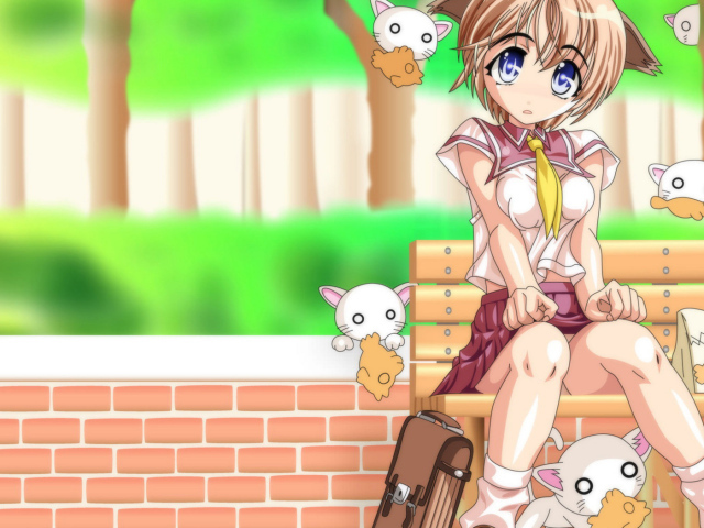 Девчонка и кошечки