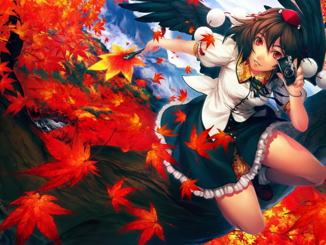 С камерой и черными крыльями