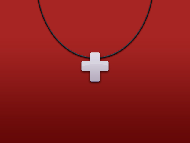 Белый крест на красном фоне