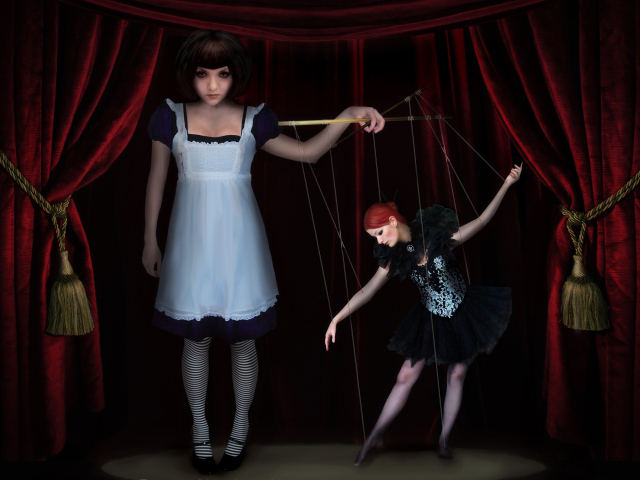 Кукловод и кукла марионетка