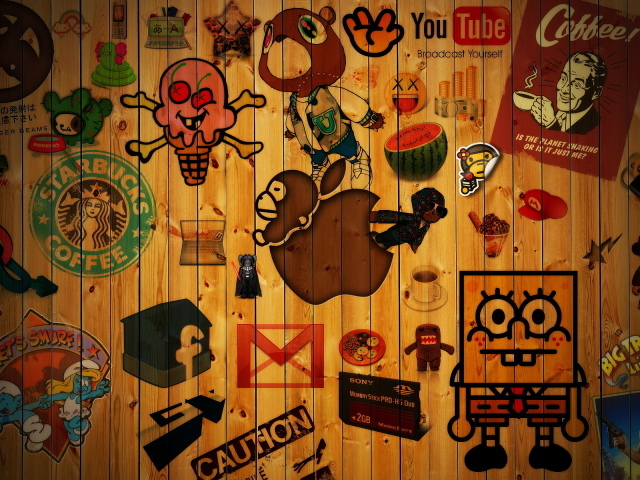 Стена значков и логотипов
