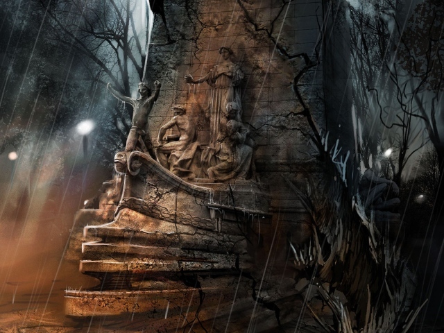 В темном саду