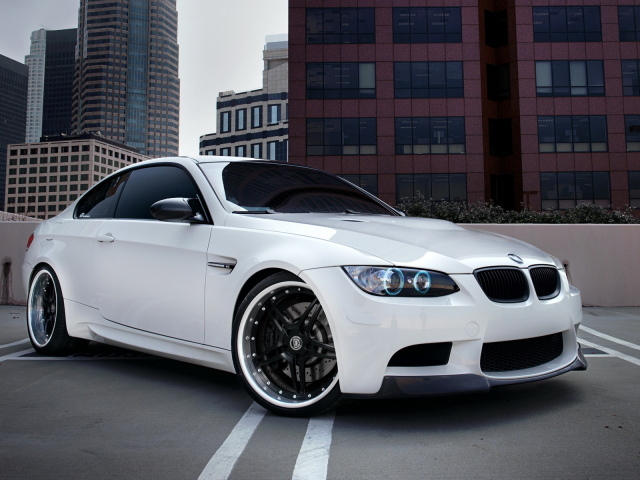 white BMW Coupe