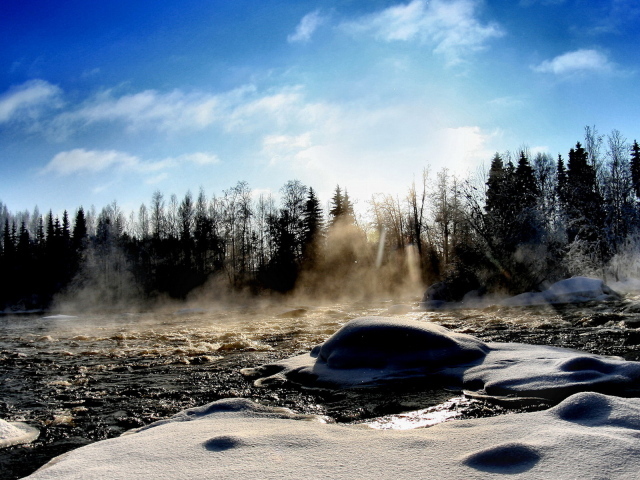 Речка зимой