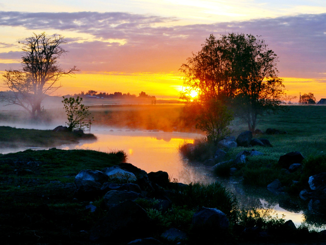 Закат около ручья