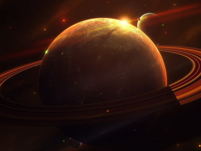 Гигантская планета с кольцами