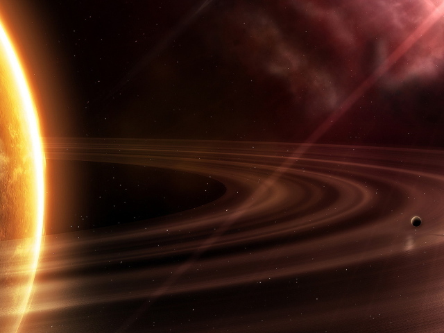 Огромная планета с кольцами