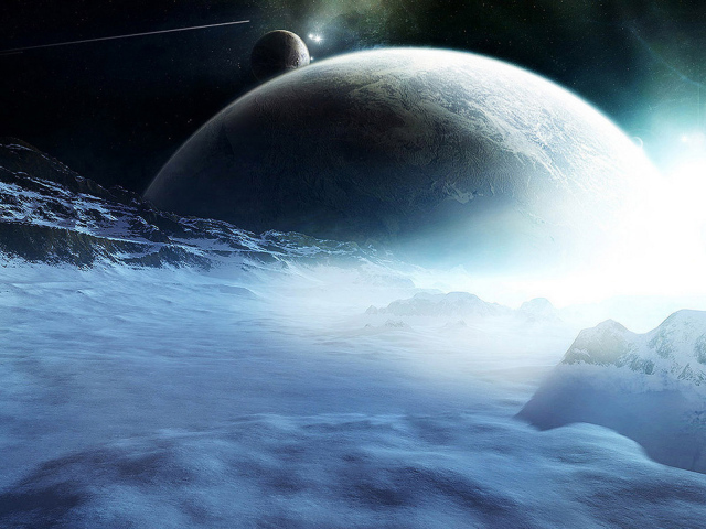 Ледяная поверхность планеты