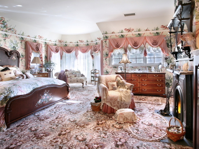 Спальная с камином