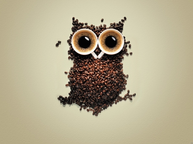 Сова из кофе