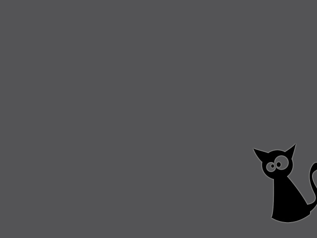 Рисованный черный кот