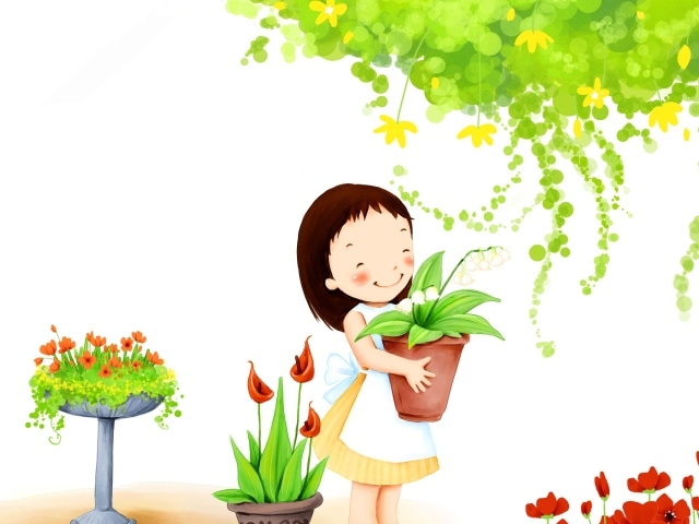 Девочка с цветами