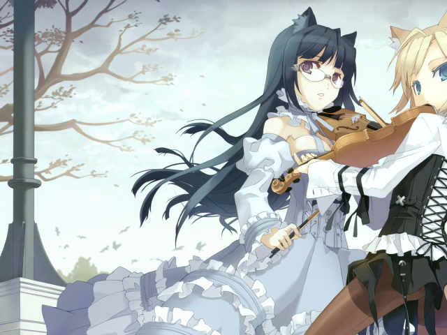 Аниме девочка со скрипкой