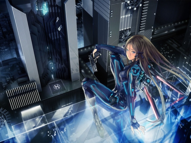 Аниме девушка с пистолетом