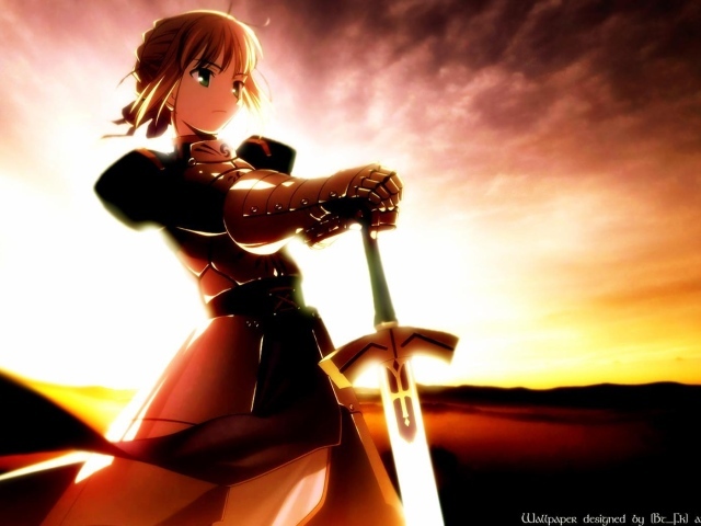 Девушка в доспехах и с мечом