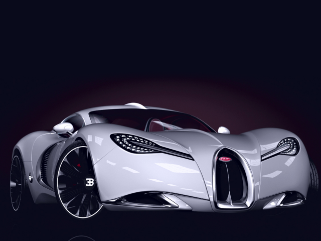 Бугатти на синем фоне