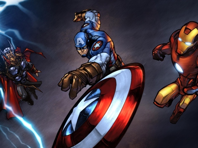 Капитан Америка, Тор и Железный человек
