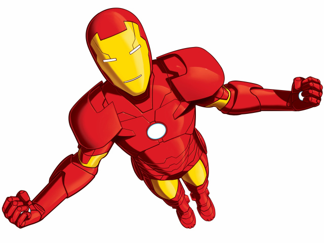 Железный человек на белом фоне