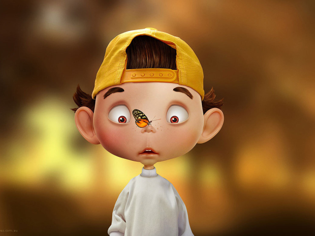 На носу сидит бабочка