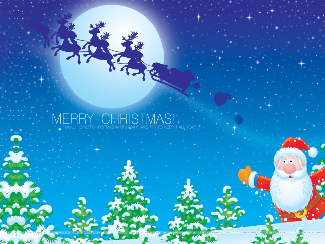 Олени убежали от Деда Мороза на рождество