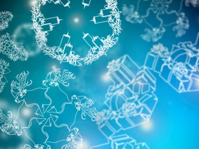 Картинка в голубо-белых тонах на рождество