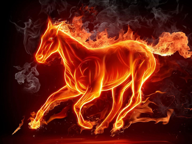 Красивая огненная лошадь
