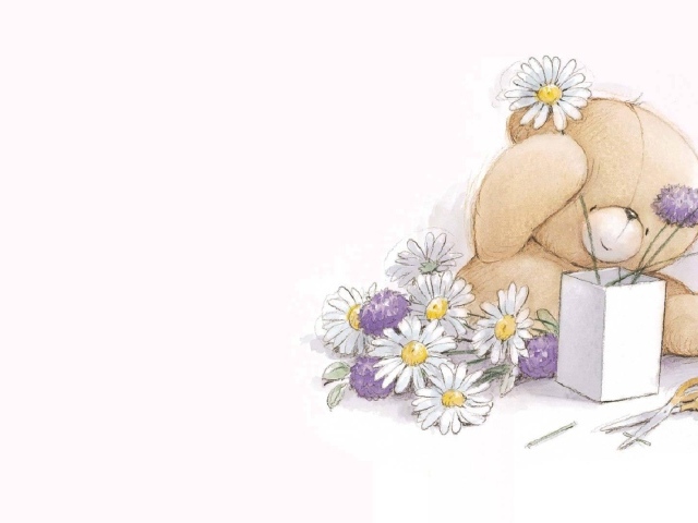 Мишка с цветами