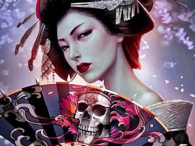 Японка с веером