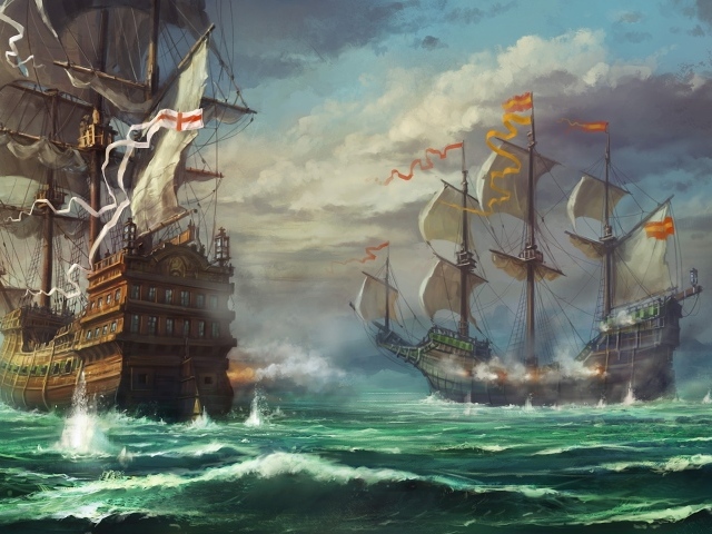 Морской бой парусных кораблей
