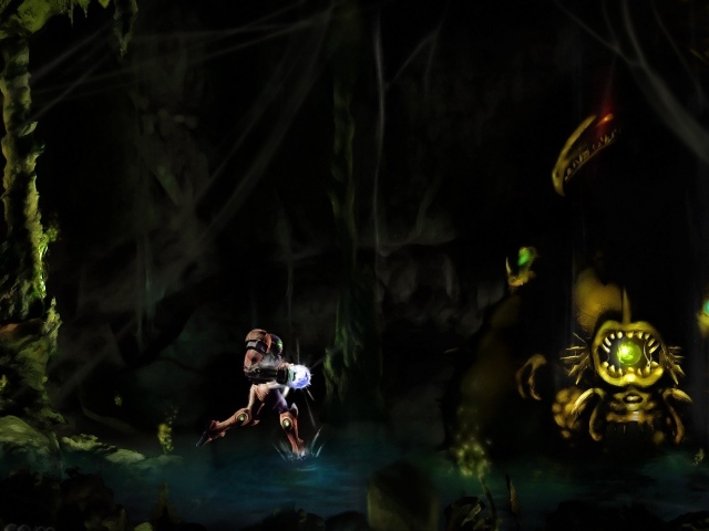 Робот бежит с фонарем