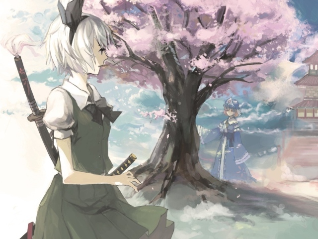 Девушка из игры Тоухоу