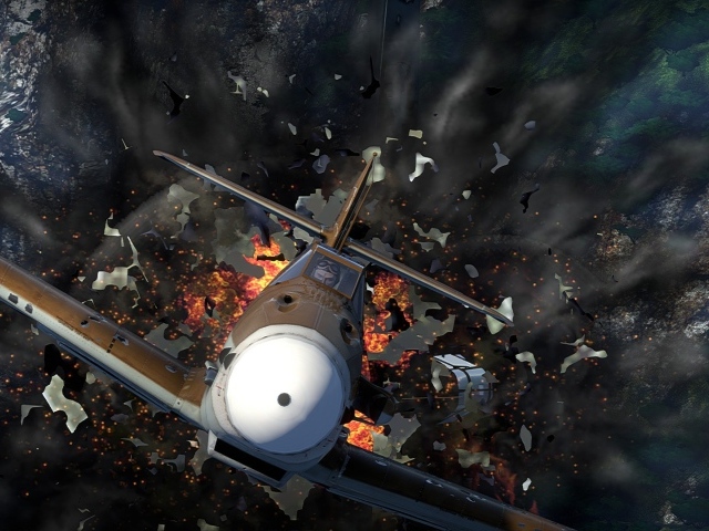 War Thunder самолет в огне