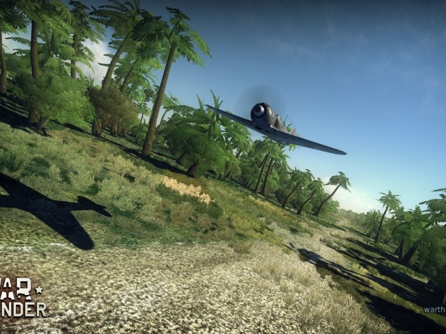 War Thunder самолет Пролетая над джунглями
