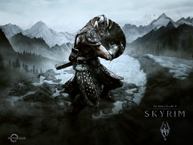 Воин из видео игры в горах