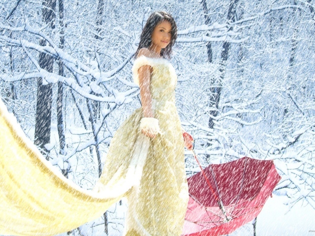 Снегурочка с зонтом