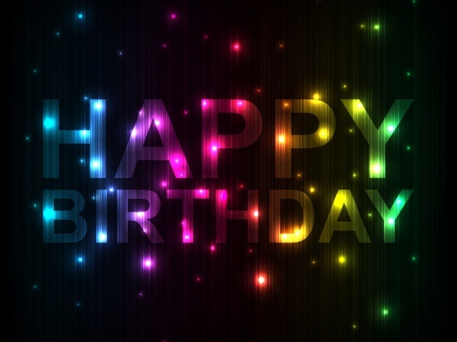  Красивая картинка на день рождения, чёрный фон