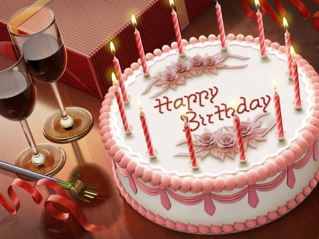  Торт на день рождения и красное вино