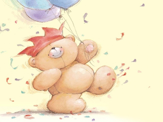 Плюшевый медведь идёт на день рождения