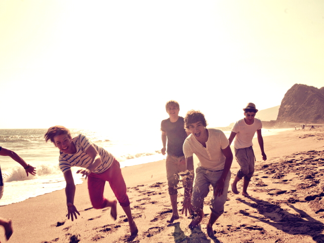 One Direction на пляже