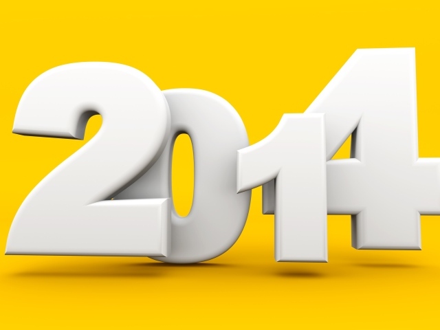2014 на жёлтом фоне