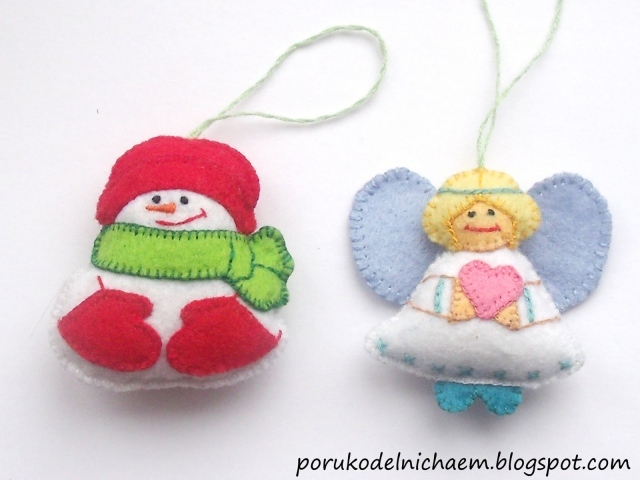 Елочные игрушки из фетра