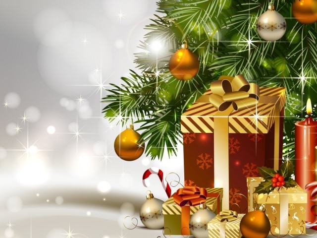 Подарки под новогодней елкe
