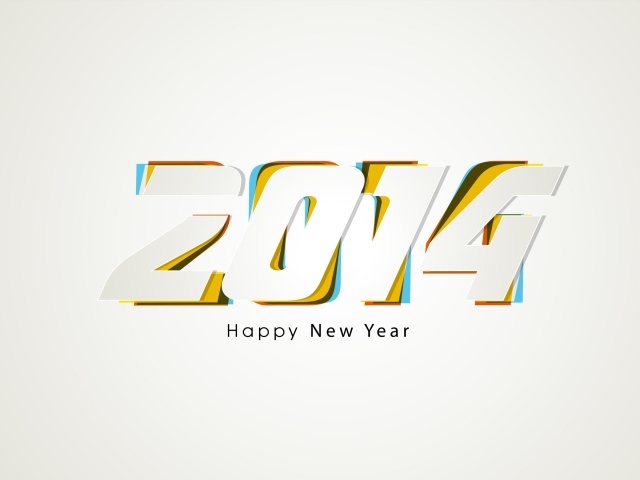 Счастливого Нового Года 2014, белый фон